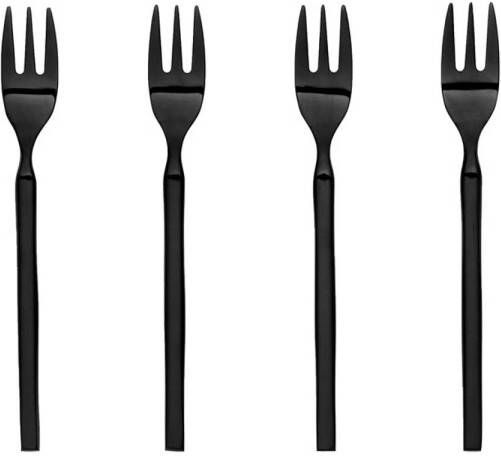 Broste Copenhagen Gebaksvorkjes &apos;Hune&apos; Set van 4 Mat Black