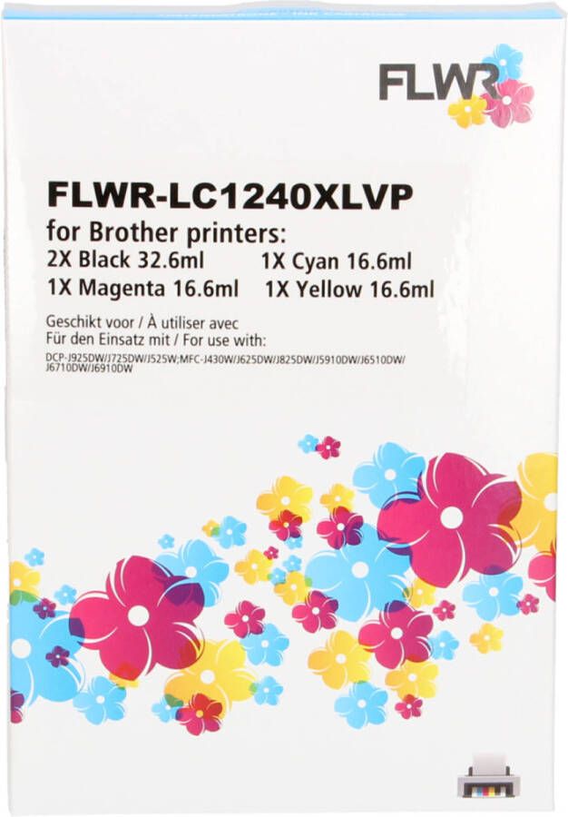 Brother FLWR LC-1240XL Multipack zwart en kleur cartridge