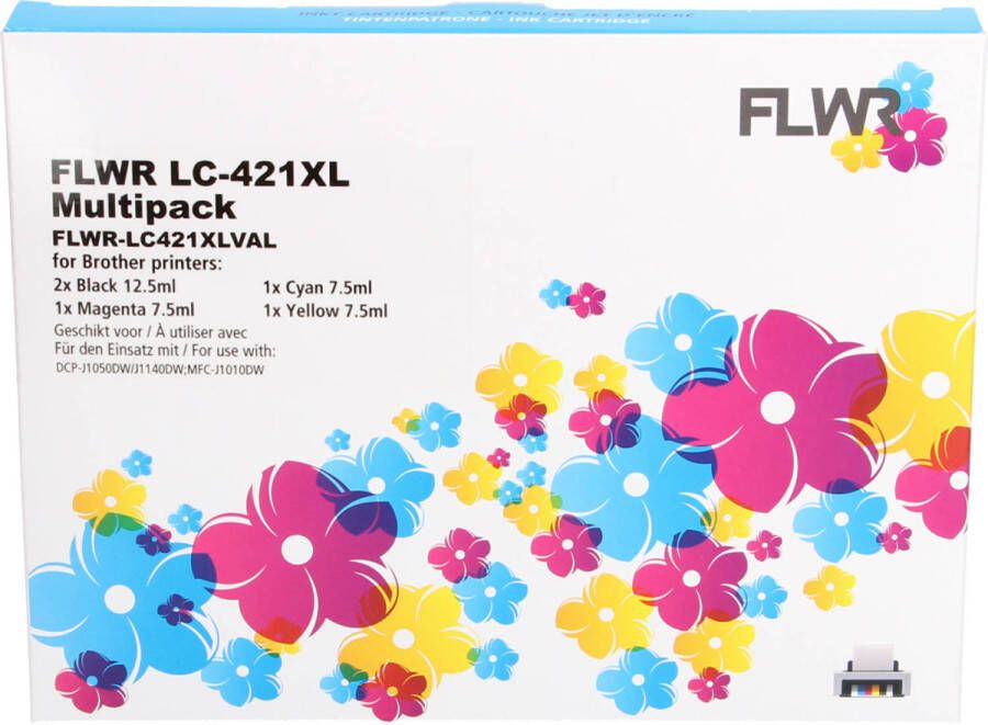 Brother FLWR LC-421XL Multipack zwart en kleur cartridge