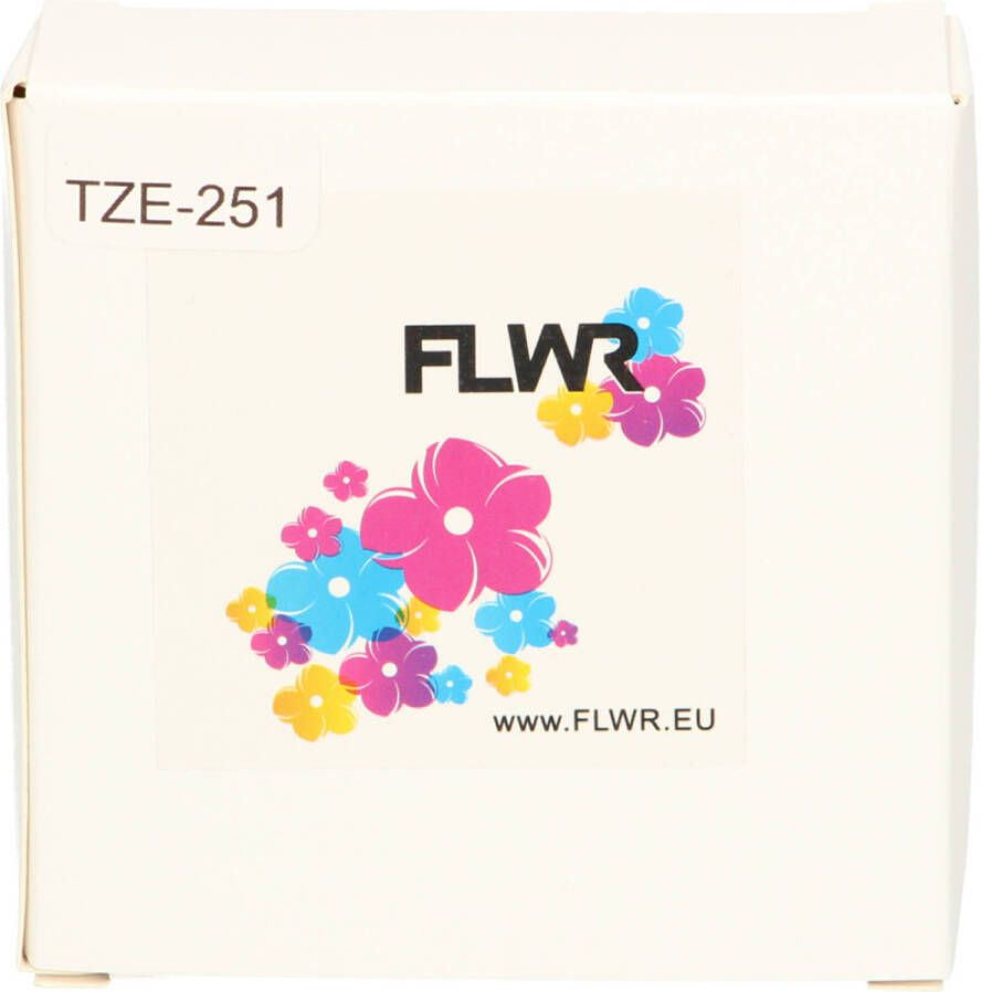 Brother FLWR TZe-251 zwart op wit breedte 24 mm labels