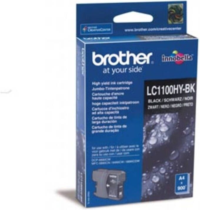 Brother inktcartridge zwart 900 pagina&apos;s OEM: LC-1100HYBK