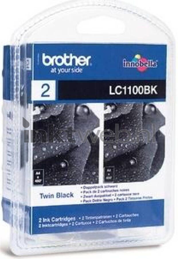 Brother LC-1100BK 2-pack zwart cartridge