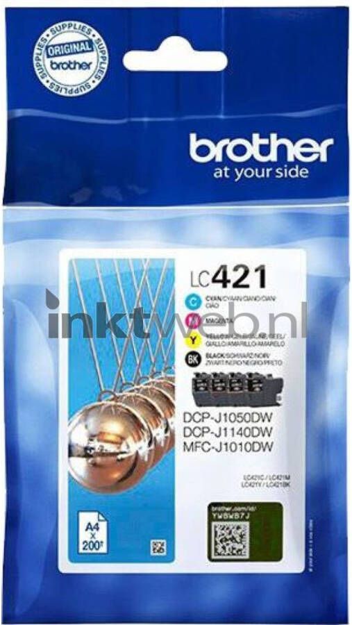 Brother LC-421 Multipack 4-pack zwart en kleur cartridge