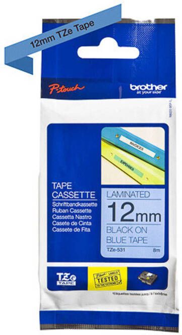 Brother Printlintcassette TZE-531 blauw zwart 12 mm