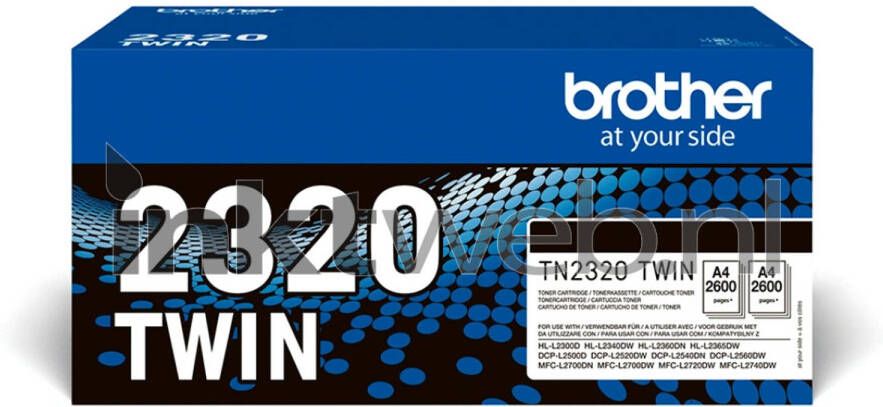 Brother TN-2320 twinpack zwart toner