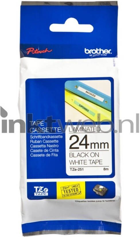 Brother TZE-251 zwart op wit breedte 24 mm labels