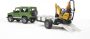 Bruder Land Rover Defender met trailer JCB micro kraan en arbeider 1:16 miniatuur auto - Thumbnail 3