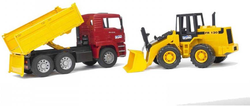 Bruder MAN Kipper met Shovel Miniatuur vrachtwagen