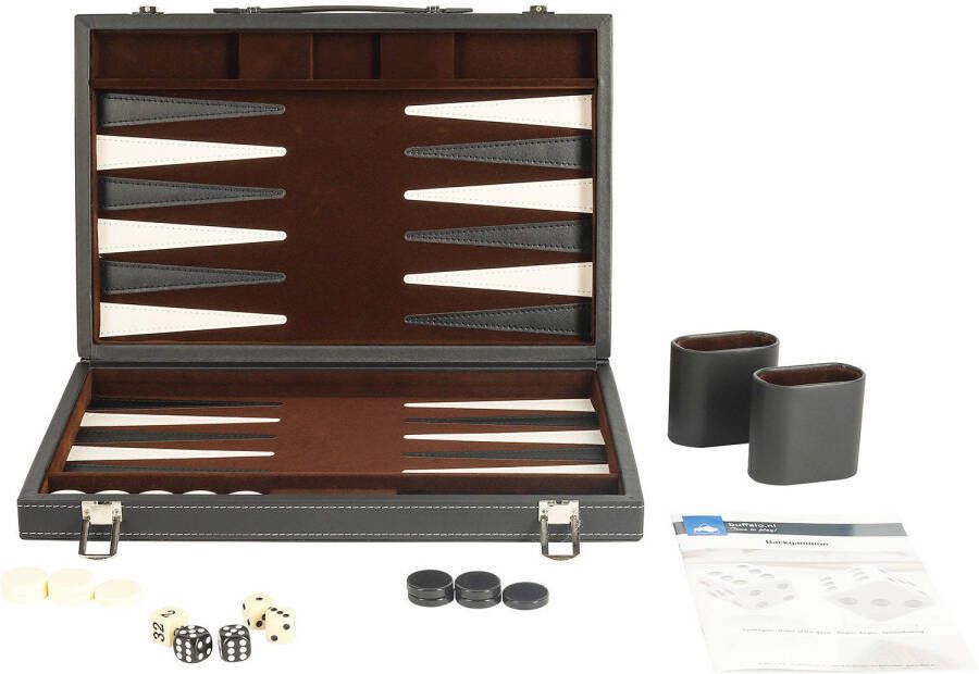 Buffalo Backgammon ingelegd 38 x 24 cm zwart