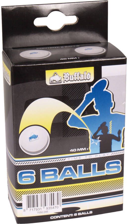 Buffalo Tafeltennisballen 3* Competitie 6st. Celluloidvrij Tafeltennisballen 3* Competitie Celluloidvrij 6 stuks
