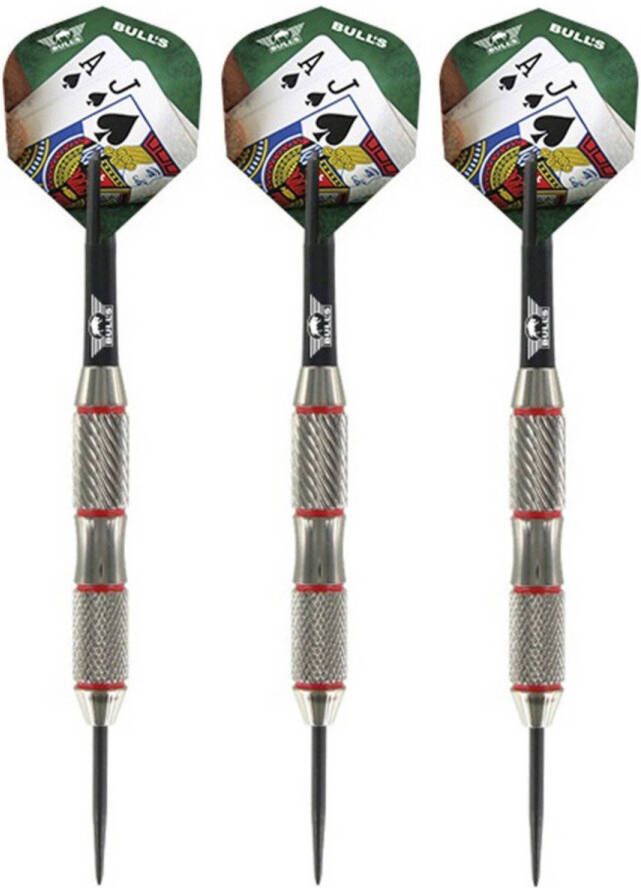 Bull&apos;s 1x Set van dartpijltjes met BlackJack flights 23 grams Dartpijlen