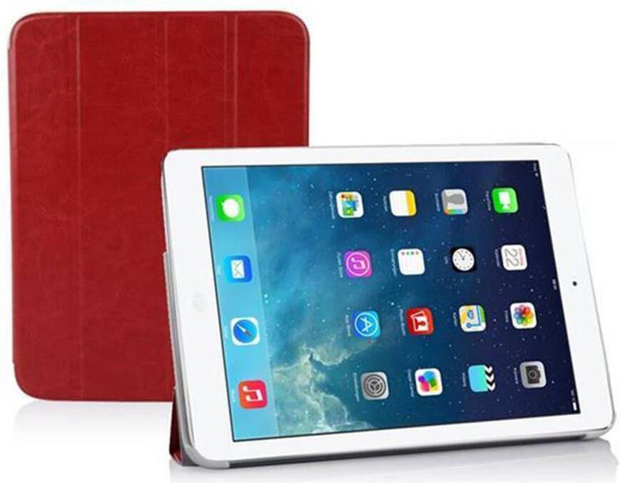 Cadorabo Tablet Hoesje geschikt voor Apple iPad AIR 2 2014 AIR 2013 in ZINNOBER ROOD Beschermhoes Case Cover Auto