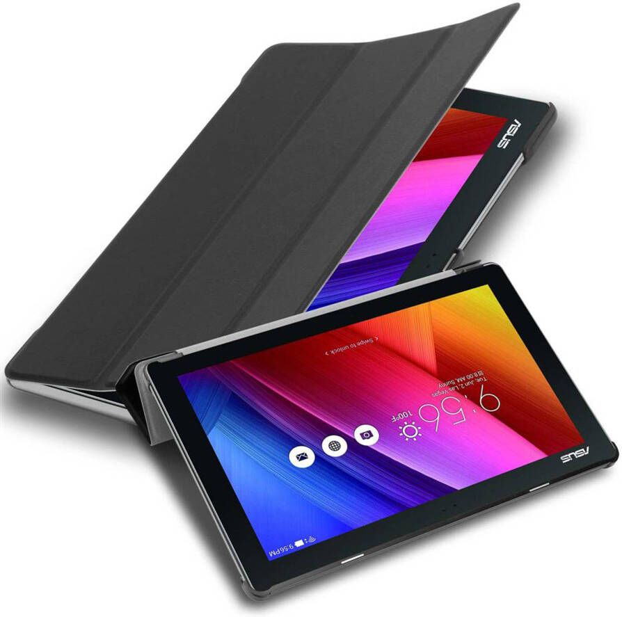 Cadorabo Tablet Hoesje geschikt voor Asus ZenPad 10 (10.1 inch) Case in SATIJN ZWART Beschermhoes Cover Auto Wake Up