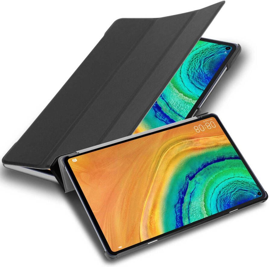 Cadorabo Tablet Hoesje geschikt voor Huawei MatePad PRO (10.8 inch) Case in SATIJN ZWART Beschermhoes Cover Auto Wake