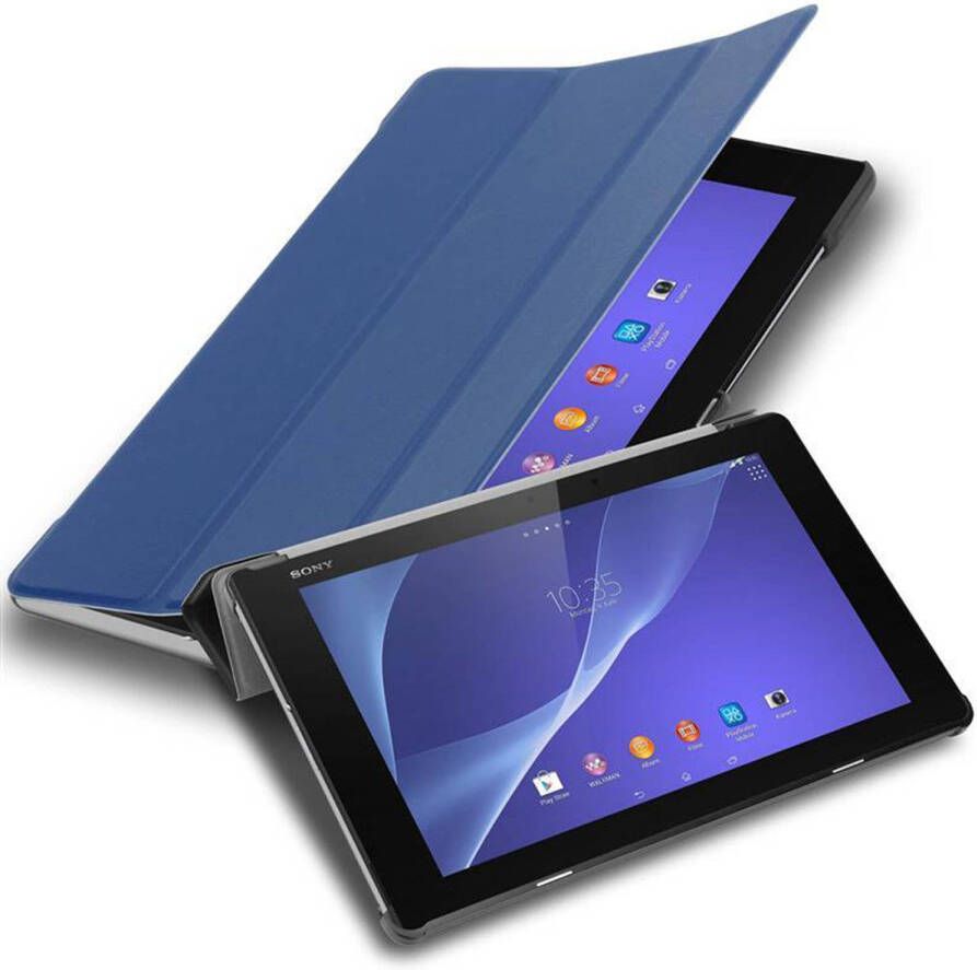 Cadorabo Tablet Hoesje geschikt voor Sony Xperia Tablet Z2 (10.1 inch) Case in JERSEY DONKER BLAUW Beschermhoes Cover