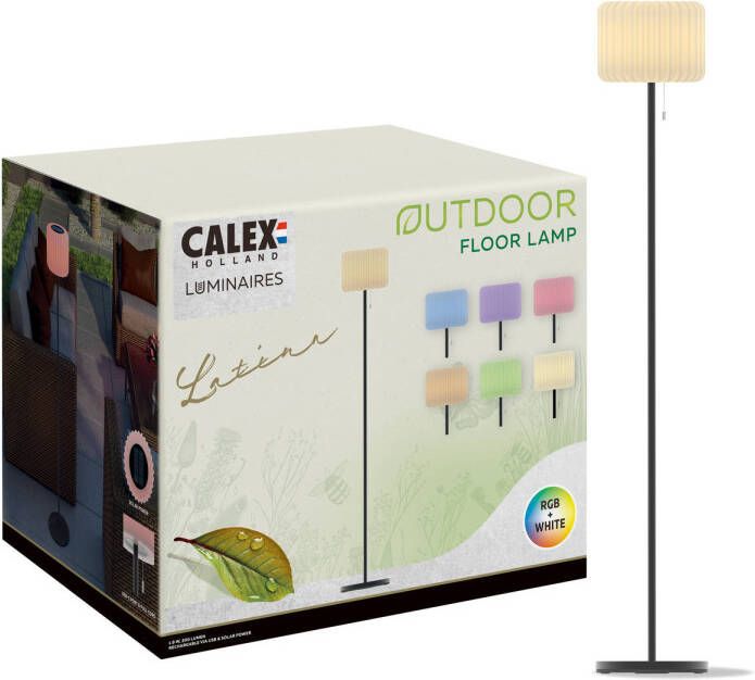 Calex Latina Vloerlamp oplaadbaar zonne-energie waterdicht 150cm