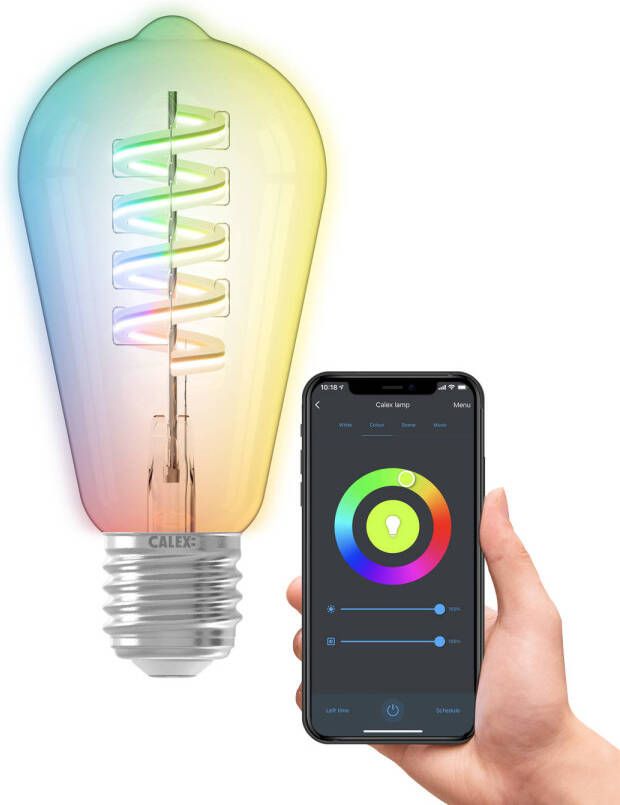 Calex Slimme Led Lamp E27 Filament Rgb En Warm Wit 4.9w