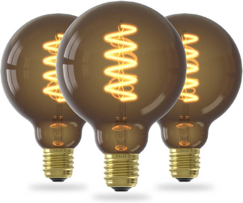 Calex Filament LED Lamp 3 stuks E27 G95 Natural Dimbaar