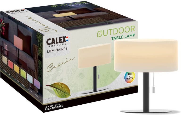 Calex Tafellamp Oplaadbaar RGB CCT Dimbaar Zwart