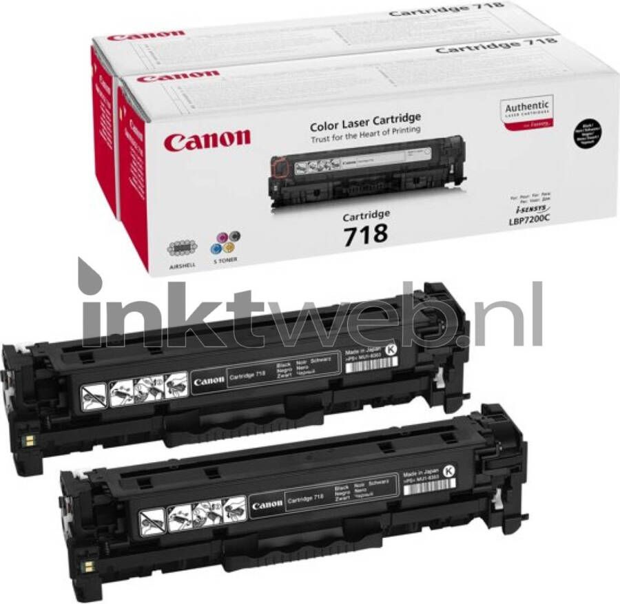 Canon Tonercartridge zwart twin pack 718BK 3400 pagina&apos;s 2662B005