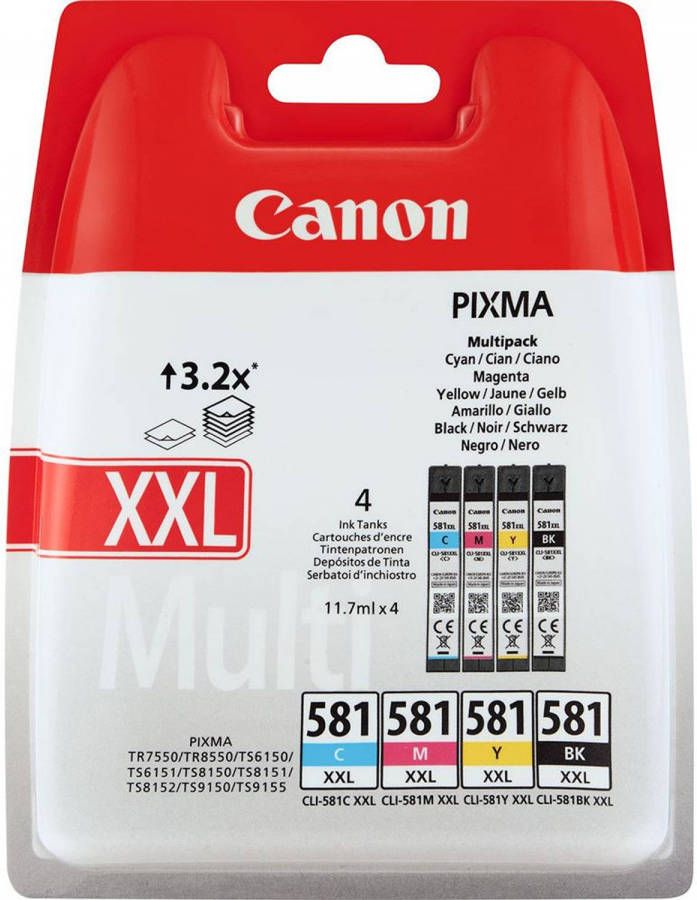 Canon Ink CLI-581XXL Cartridge CMYK BLIST | Cartridges&Toners | Computer&IT Printen&Scannen | 1998C005
