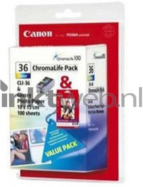 Canon CLI-36 en GP-501 kleur cartridge