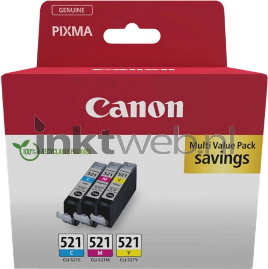 Canon CLI-521 CMY Multi Value Pack | Cartridges&Toners | Computer&IT Printen&Scannen | 8714574679303