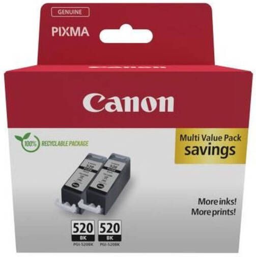 Canon Pak met 2 zwarte inktcartridges PGI-520