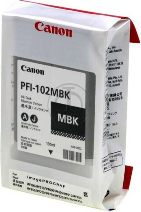 Canon PFI-102 MBK inktcartridge mat zwart