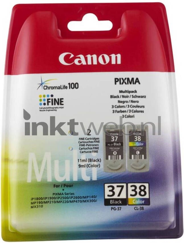 Canon PG-37 CL-38 zwart en kleur cartridge