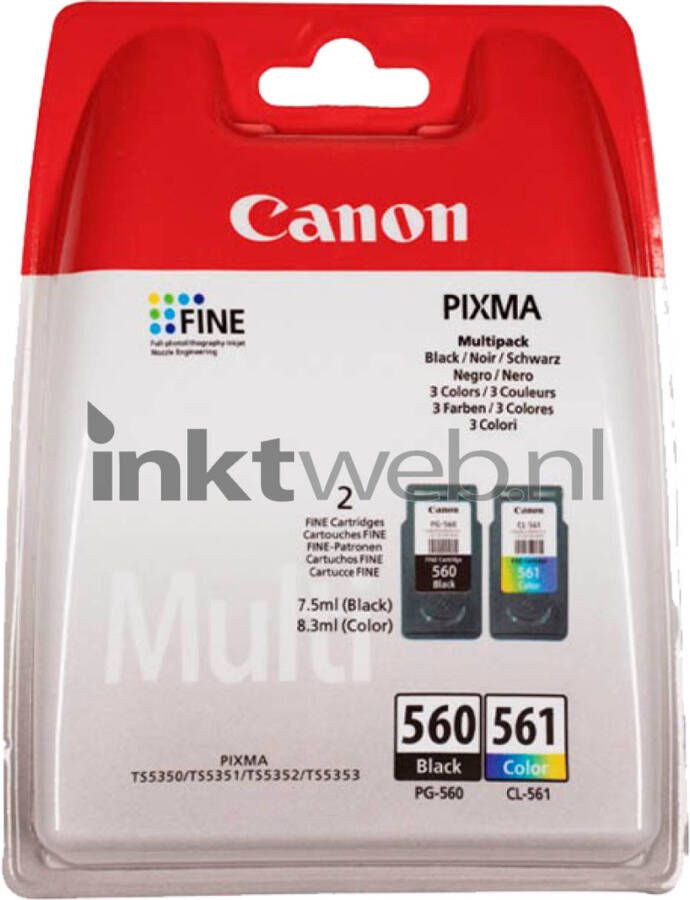 Canon PG-560 CL-561 Multipack zwart en kleur cartridge