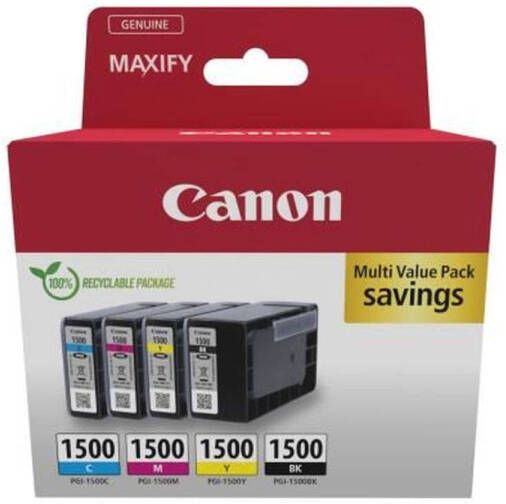 Canon Multipack-inktcartridges PGI-1500 Zwart Cyaan Magenta Geel