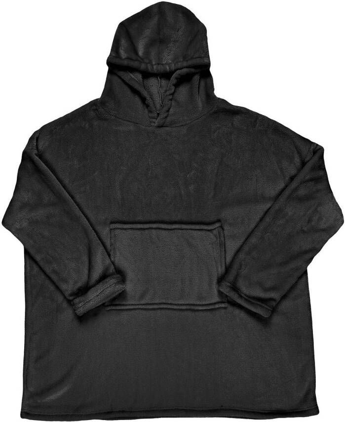 CASA DI ELTURO Flanellen fleece Oversized Hoodie plaid Zwart One Size