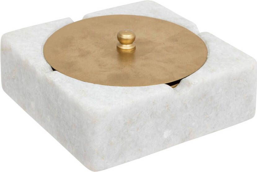 CASA DI ELTURO Marmeren Asbak Marble Square Wit Goud