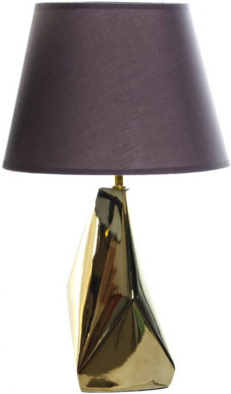 CASA DI ELTURO Tafellamp Glam Abstract Grijs Goud H50 cm