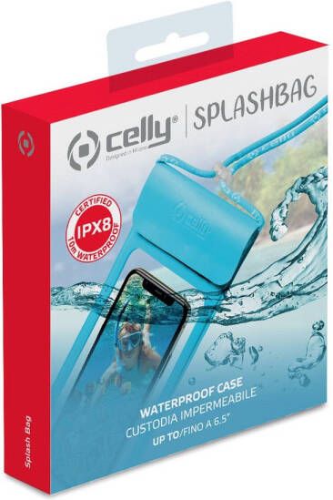 Celly Splashbag Beschermhoes XL voor Smartphone Blauw