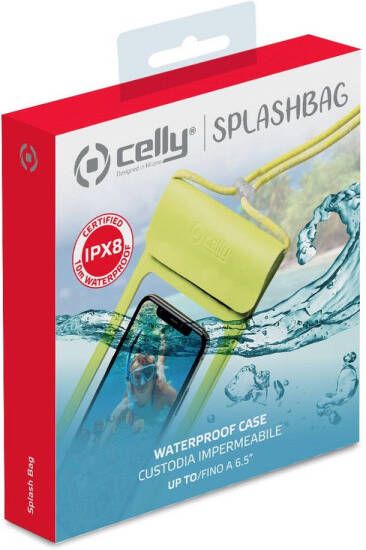 Celly Splashbag Beschermhoes XL voor Smartphone Geel