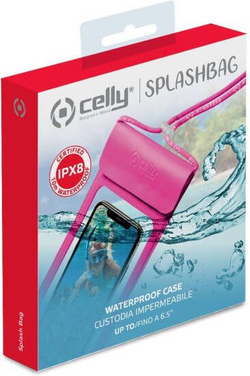 Celly Splashbag Beschermhoes XL voor Smartphone Roze