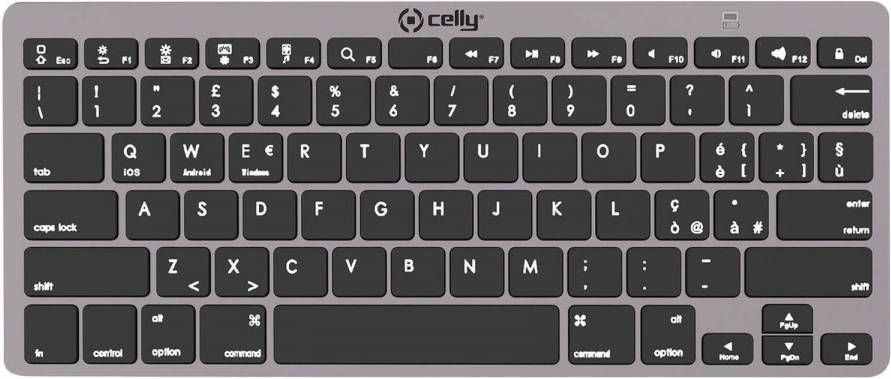Celly toetsenbord Smart Worker draadloos 26 x 16 cm grijs