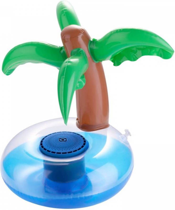 Celly zwembadspeaker Palmboom Bluetooth 3 Watt blauw groen