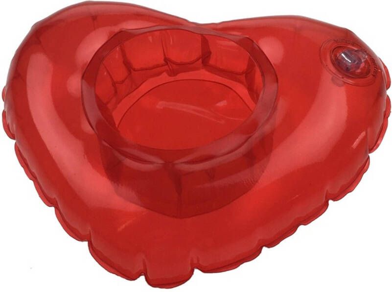 Cepewa Drijvende bekerhouder rood hart 20 cm opblaasspeelgoed