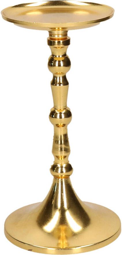 Cepewa Luxe kaarsenhouder kandelaar klassiek goud metaal 10 x 10 x 22 cm kaars kandelaars