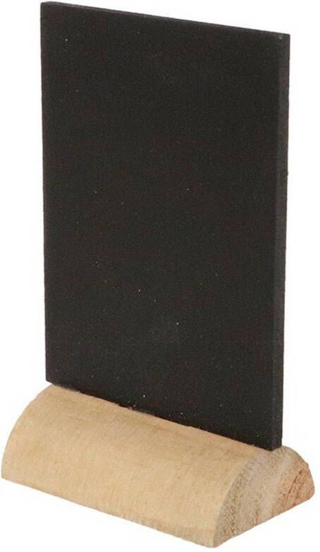 Chaks Mini krijtbordjes schrijfbordjes op houten voet zwart 8 cm Krijtborden