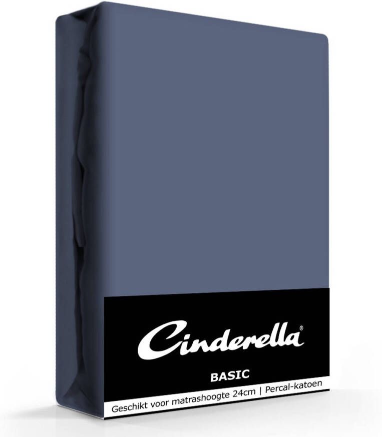 Cinderella Basic Hoeslaken Dark Blue-140 x 200 cm