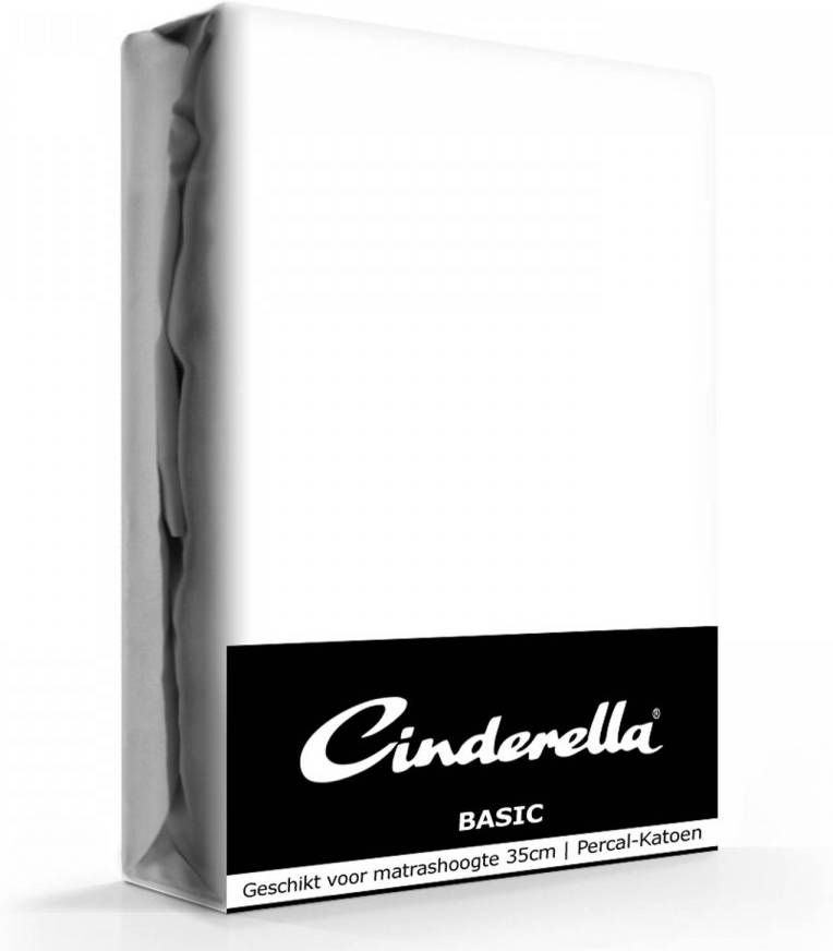 Cinderella Basic Hoeslaken White Hoge Hoek 40 cm-90 x 220 cm