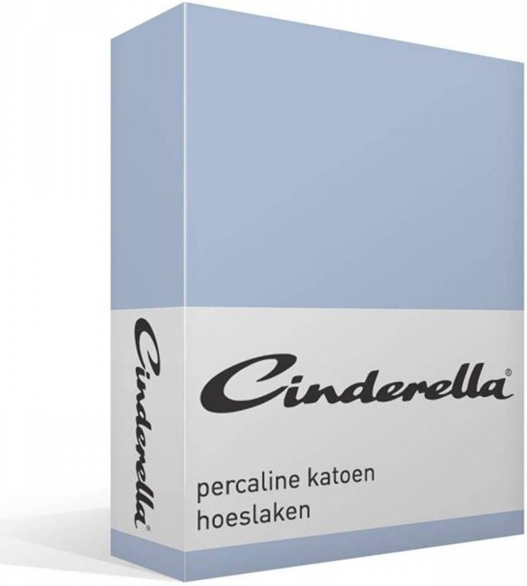 Cinderella basic percaline katoen hoeslaken 100% percaline katoen 1-persoons (80x200 cm) Sapphire