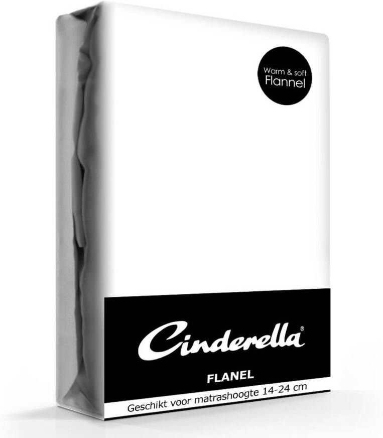 Cinderella Flanellen Hoeslaken White -180 x 200 210 cm
