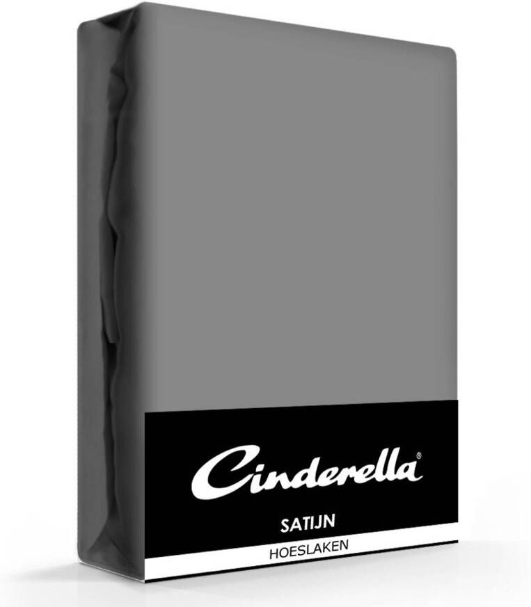 Cinderella Sundays Hoeslaken 2 Persoons 100% Katoen-Satijn 200x210 cm tot 25 cm Antraciet - Foto 2