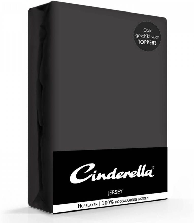 Cinderella jersey hoeslaken antracite-200 x 210 220 cm