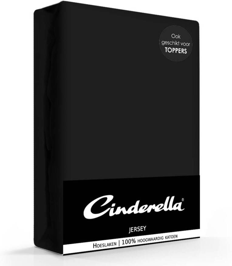 Cinderella Jersey Hoeslaken Black-200 x 200 cm